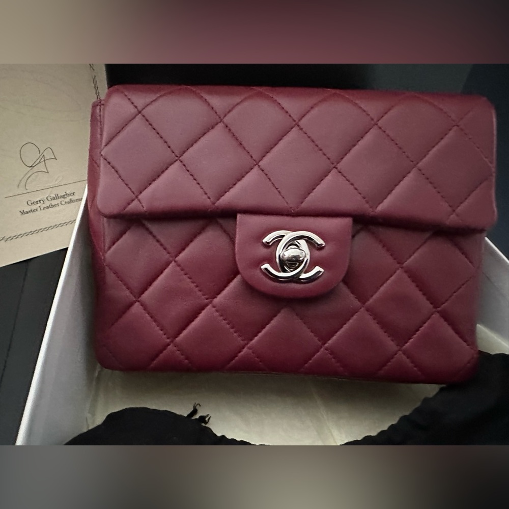 Vintage Chanel Square Mini Lambskin-Full set